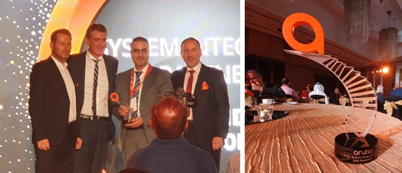 Ali Darwich, Deputy General Manager, MDS Computers UAE, accepts the System Integrator of the Year award at the Aruba Channel Awards
