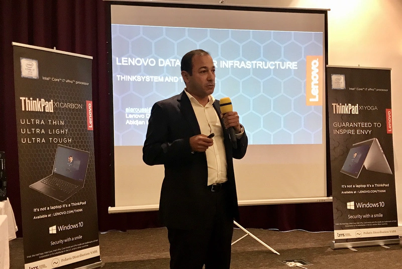 Ali Laroussi de Lenovo Data Center Group faisant sa présentation aux participants. Foto - BMS
