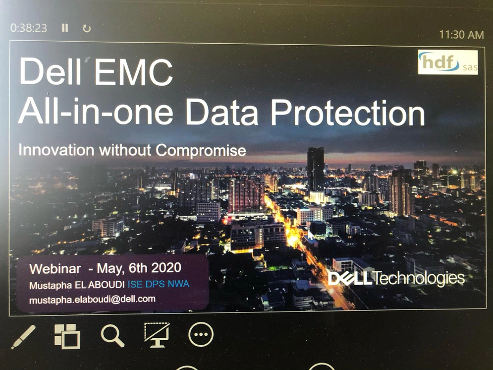 Le webinaire qui a remporté du succès a commencé avec cette diapositive de Mustapha El Aboudi de Dell Technologies, Data Protection Solutions. Crédit photo: Dell Technologies