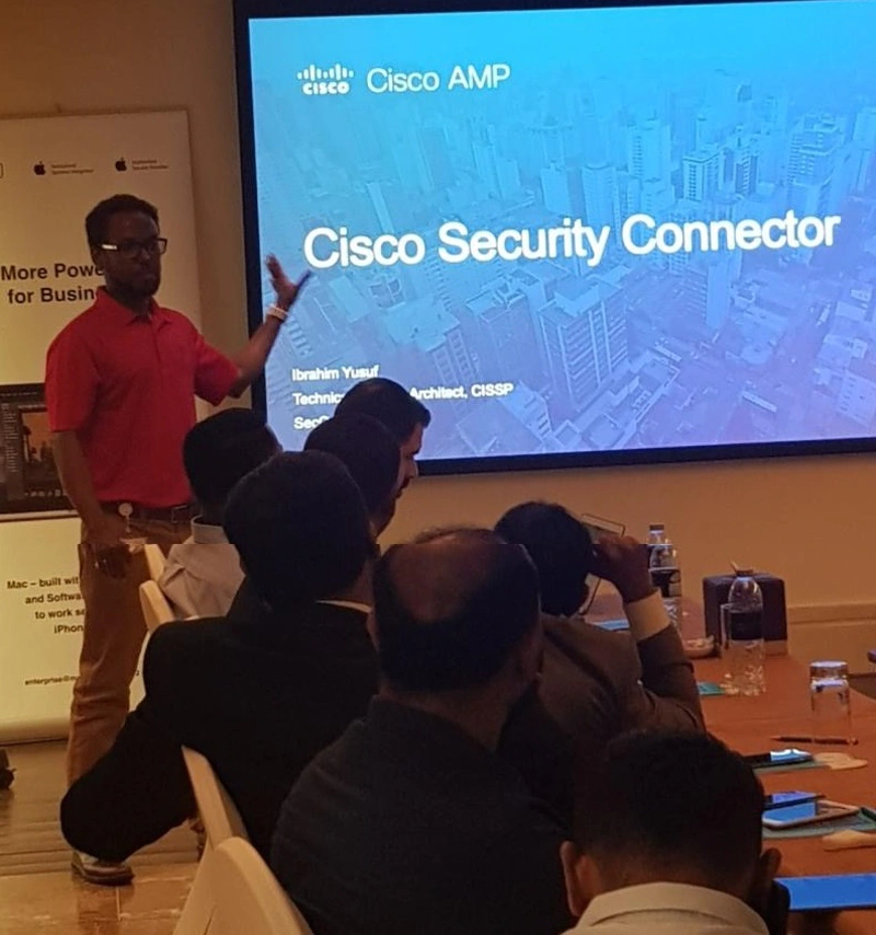 Speaking at the event - Ibrahim Yusuf, Security Engineer, CISCO