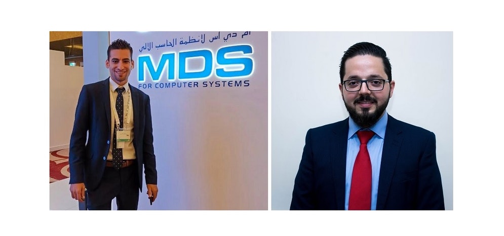 Alaa Nassar, left, and Albaraa Safi, right. Both engineers have worked for MDS-CS for seven years. Photo credit: MDSCS