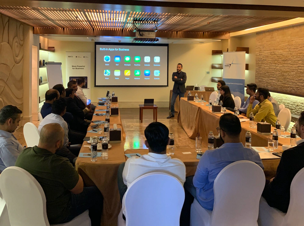 George Habel, Apple Practice Manager, and Ali Atwi, Apple Pre Sales Manager from MDS CTS showed the depth of their Apple product knowledge at the event. Photo credit: MDS-CTS