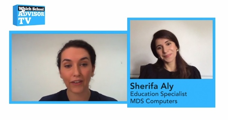 Sherifa Aly from MDS CTS and Jenny Mollon, senior editor, Which School Advisor, UAE talk about the new opportunities that technology brings to the education sector. Photo credit - Which School Advisor TV