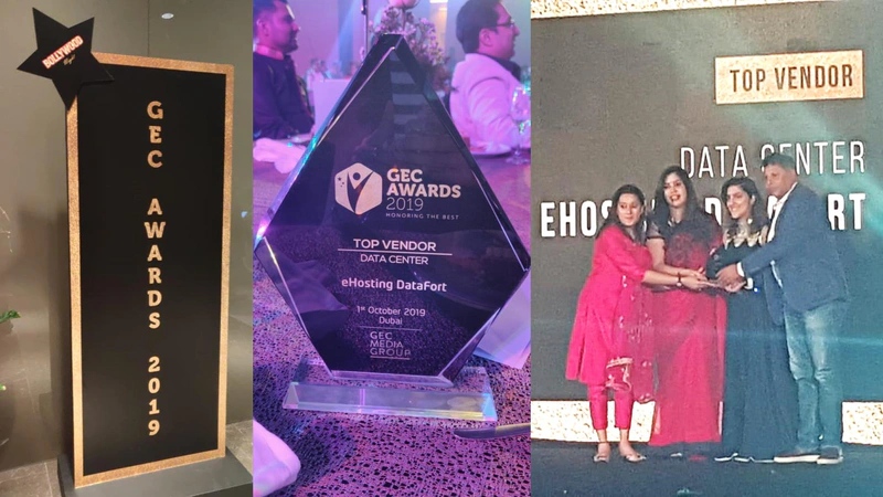 eHosting DataFort were honoured with the 'Top Data Center Vendor' Award at the GEC Awards 2019 and thanked GEC Media Group for the recognition
