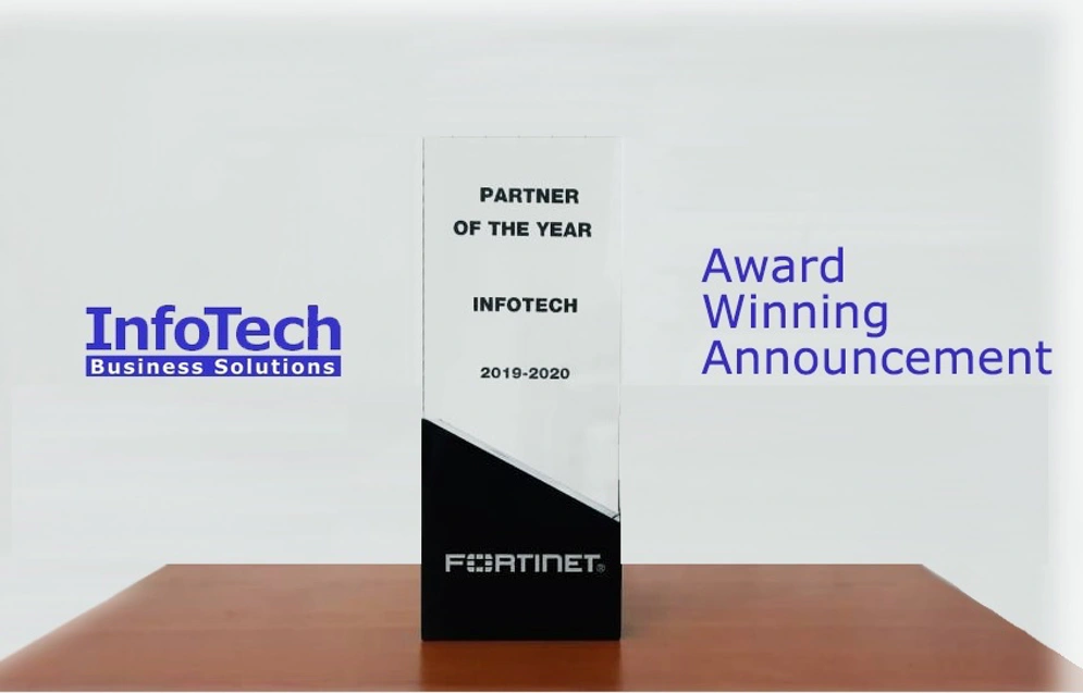 shows an award set up on a desk