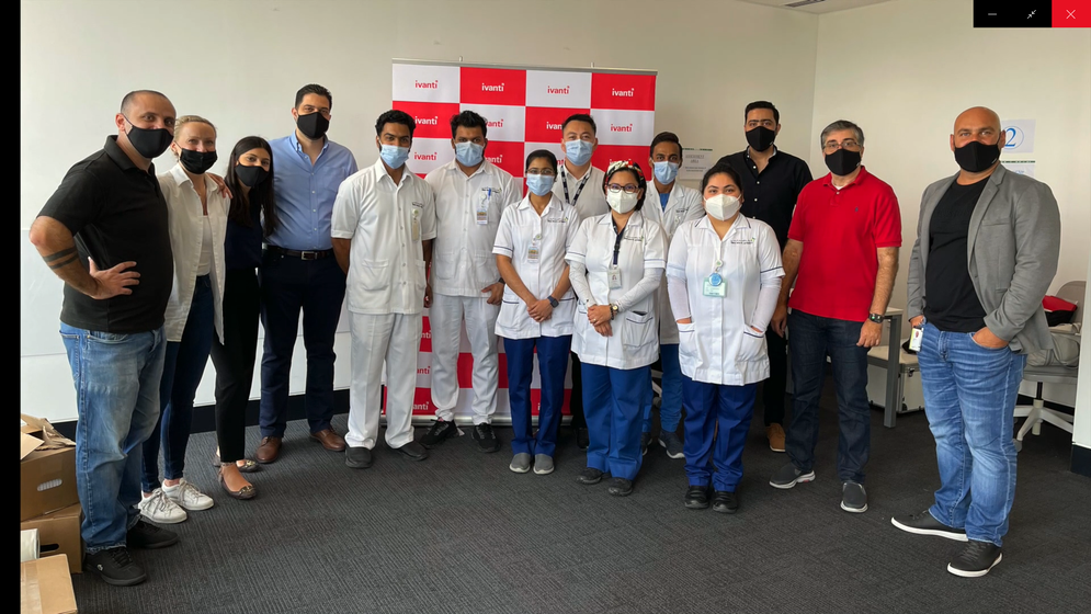 Ivanti team members and the DHA staff at the blood donation drive. Photo credit: Ivanti