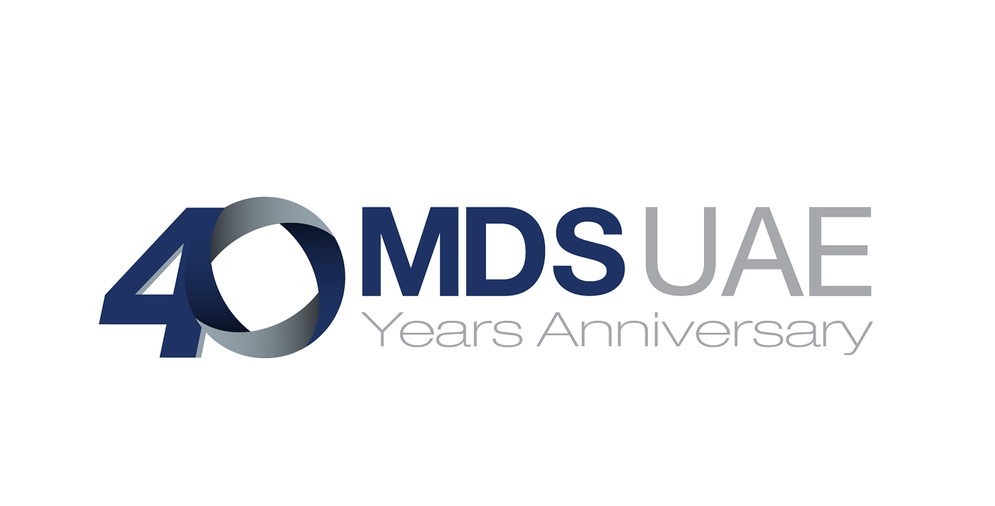 a logo with the words 40 years anniversary MDS UAE