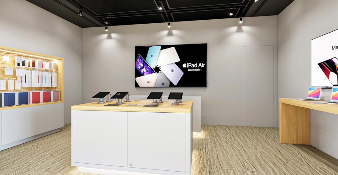 a hi tech store interior