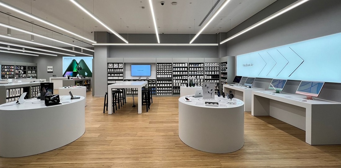 a hi-tech store interior