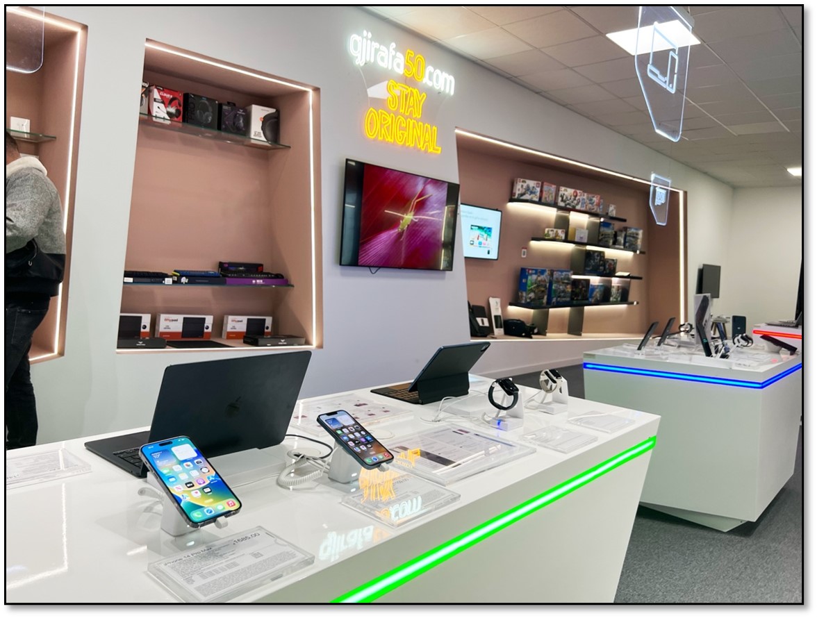 a hi-tech store interior