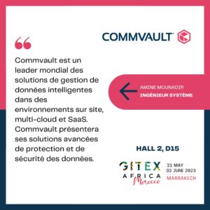  Image graphique avec le titre Commvault et un bloc de texte