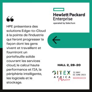 image graphique avec le titre Hewlett Packard Enterprise opéré par Selectium, avec un bloc de texte