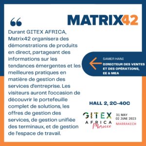 Image graphique avec le titre Matrix42 et un bloc de texte