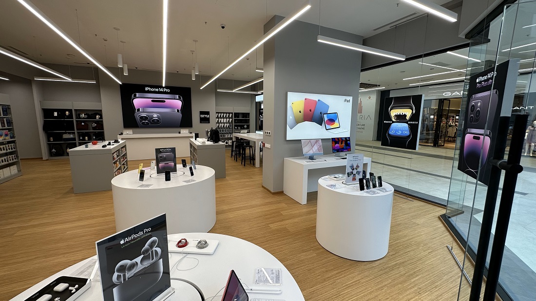 a hi-tech store interior