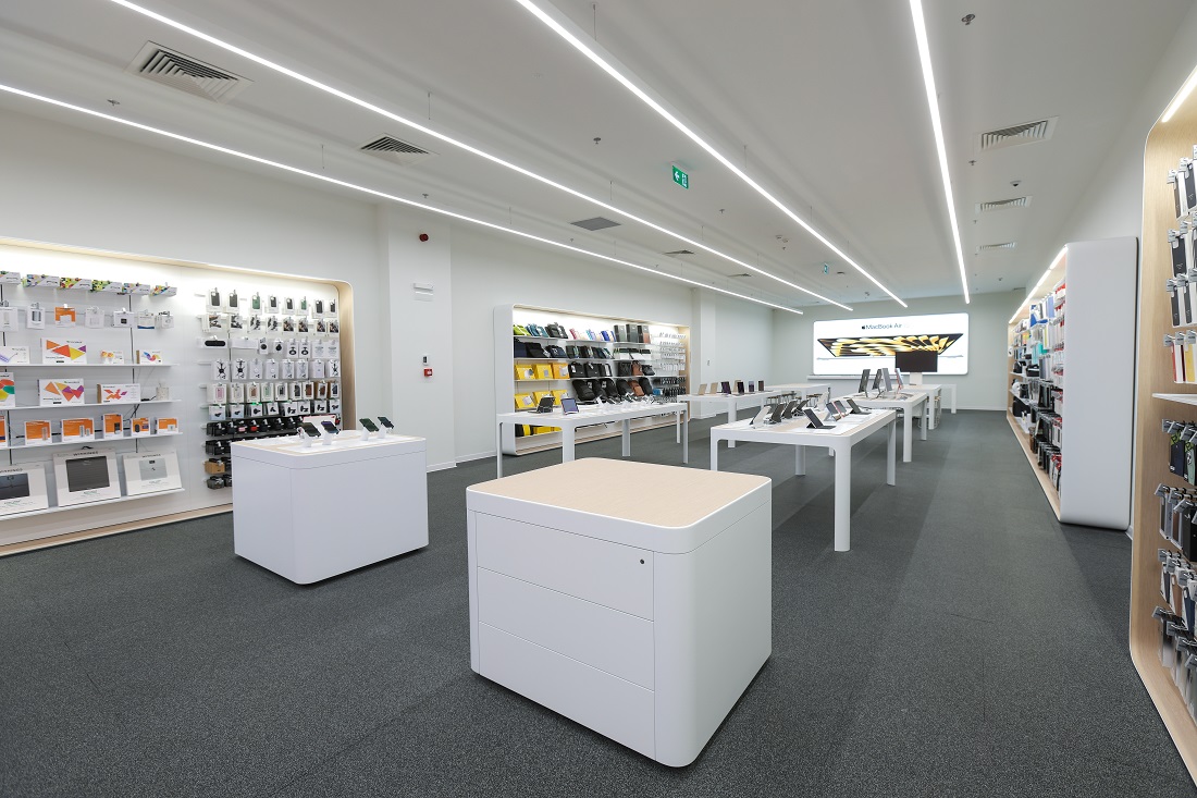 a hi-tech store interior