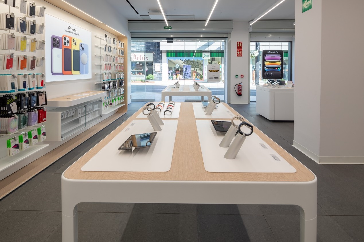 a hi tech store interior