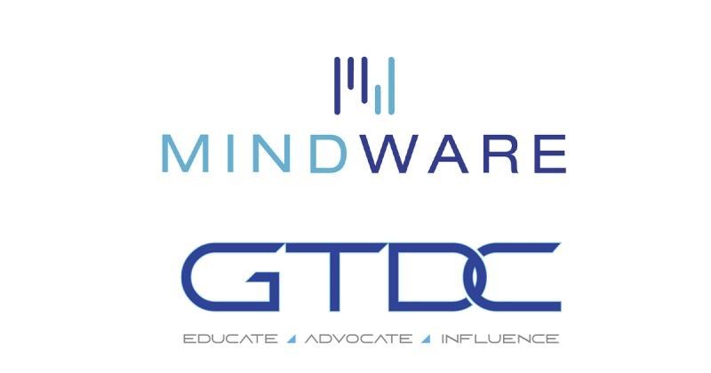 un graphique numérique avec deux logos visibles - mindware et gtdc