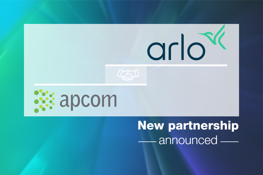 digital graphic showing two logos - apcom and arlo