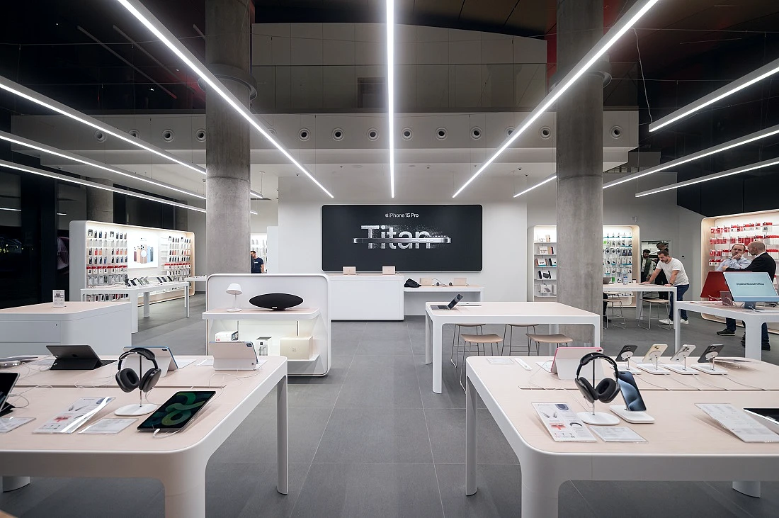 a hi tech store interior