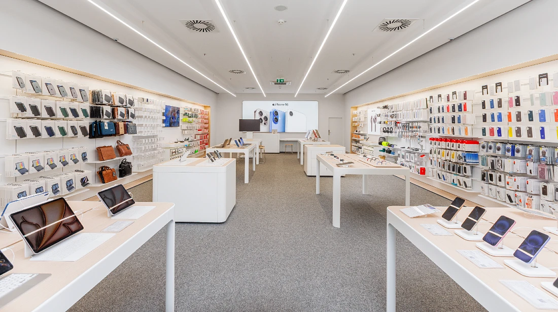 a hi tech store interior