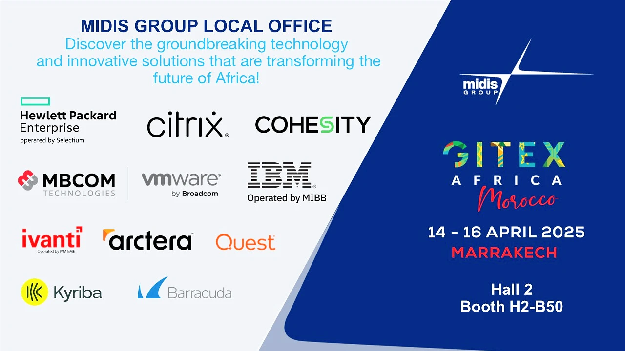 a white and blue image with multiple logos showing and a heading that reads Midis Group Local Office