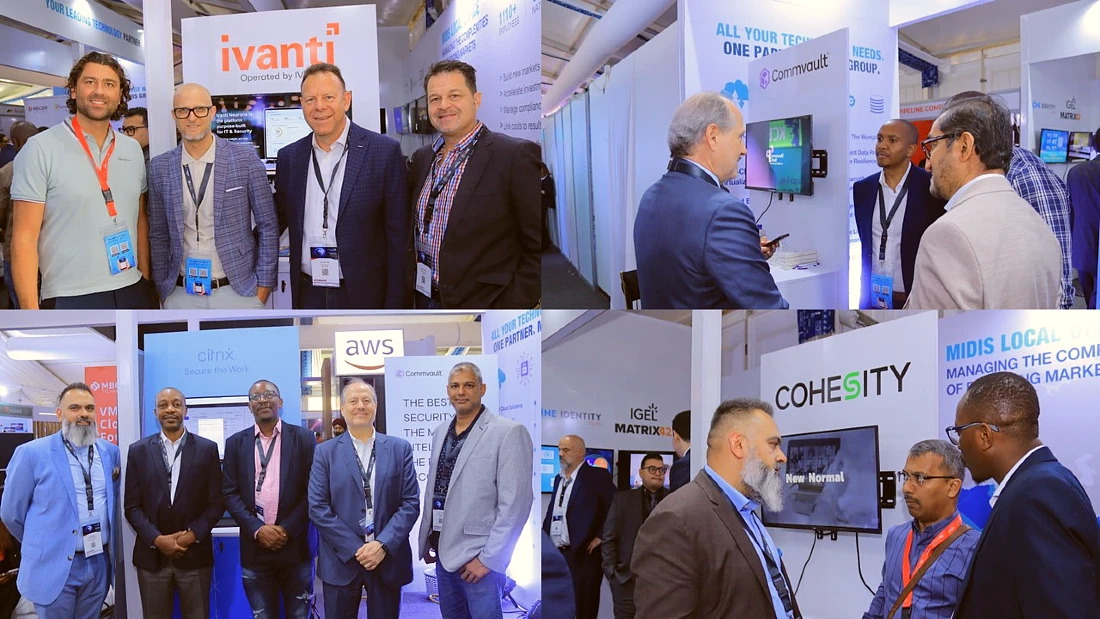 collage photo of affiliate teams at a hi tech event