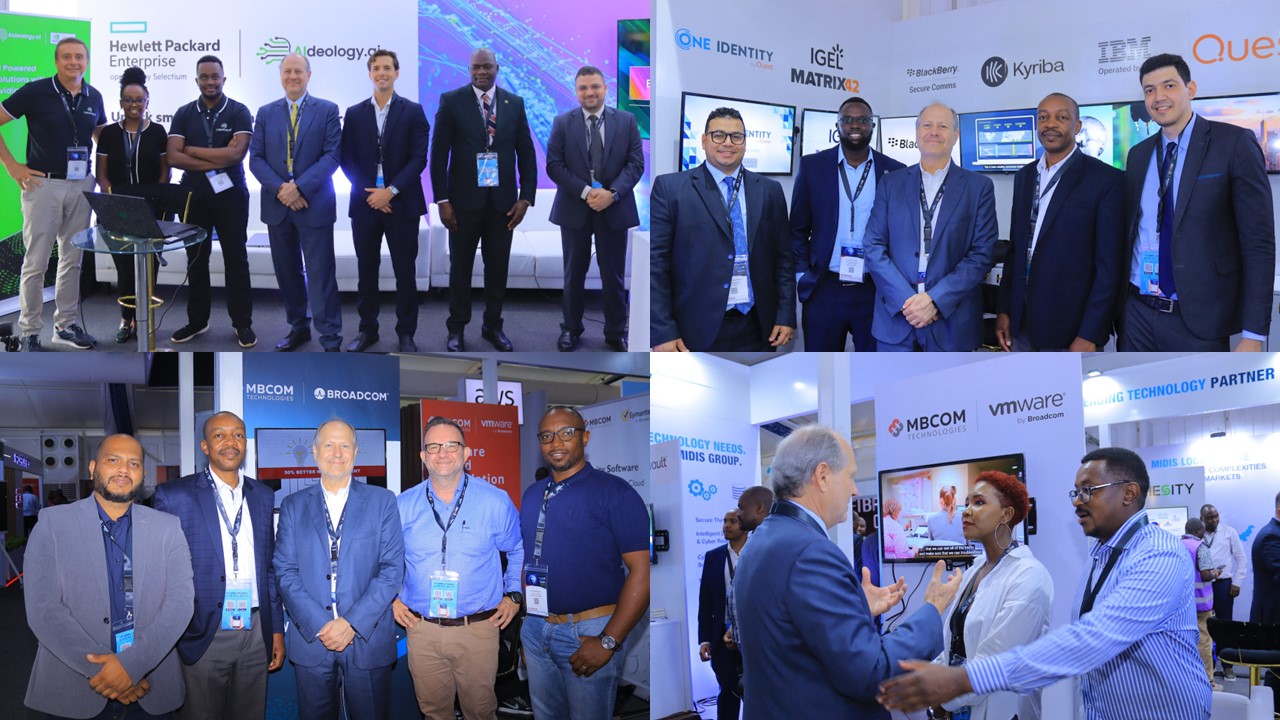 collage of photos of people meeting at a high tech event