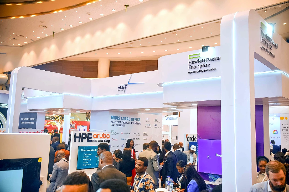 An exhibition stand at a hi tech event in Africa