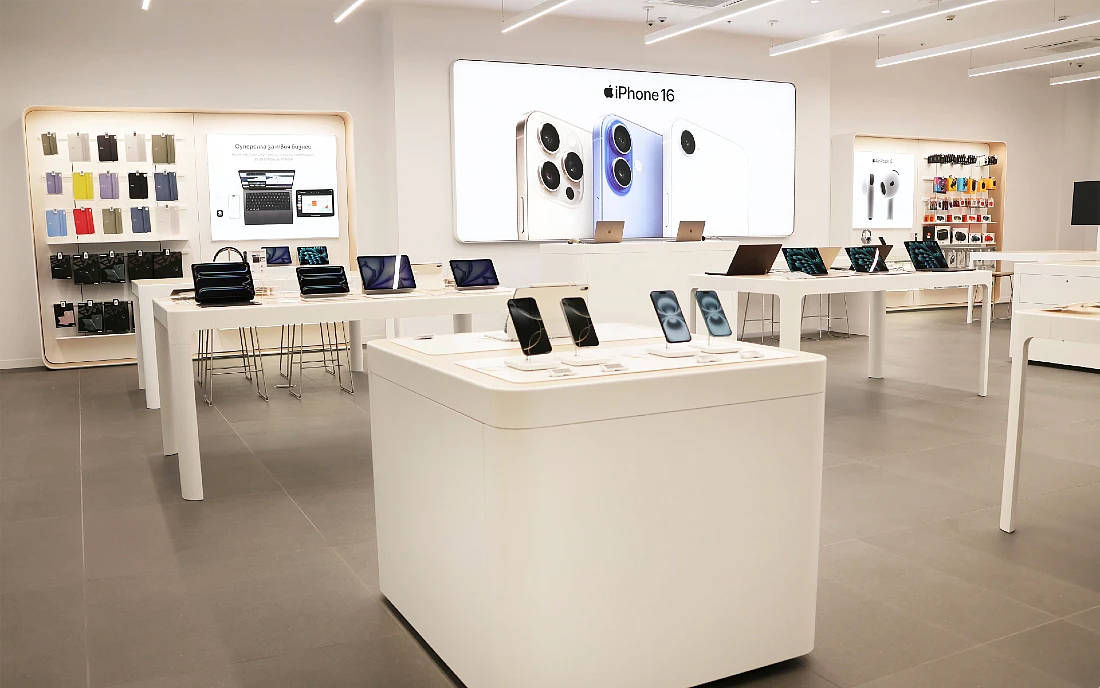 Interior view of a hi tech store