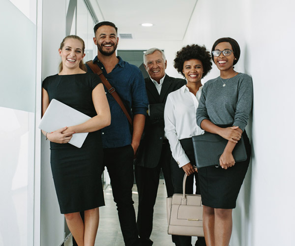 Diverse team of professionals