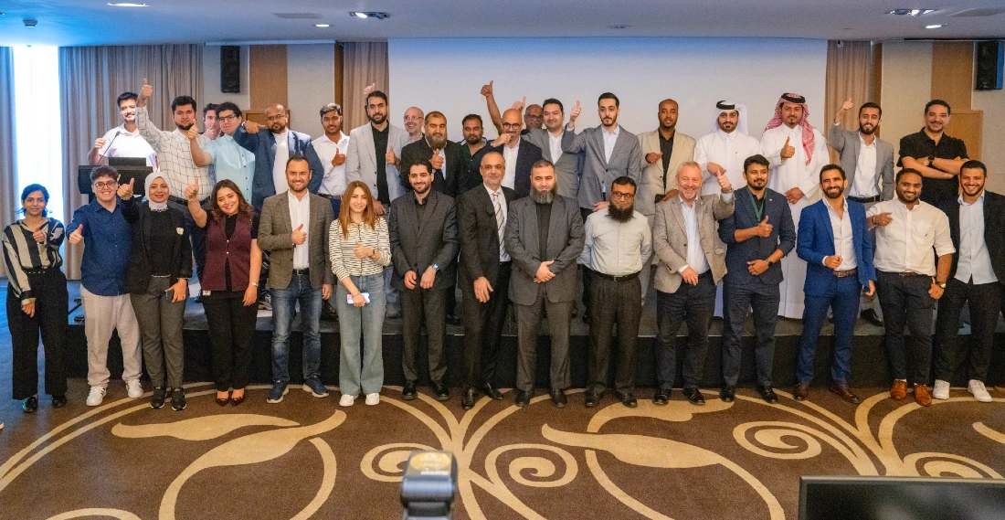 a group photo at a hi tech event